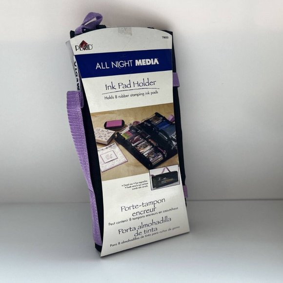 Plaid All Night Media Black Nylon Holds 8 Rubber Stamping Ink Pad Holder - Picture 10 of 12